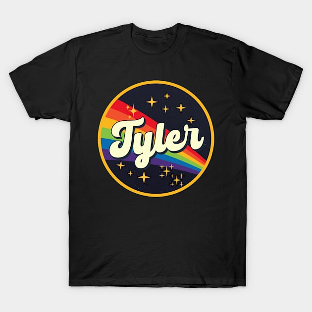 Tyler // Rainbow In Space Vintage Style T-Shirt by LMW Art